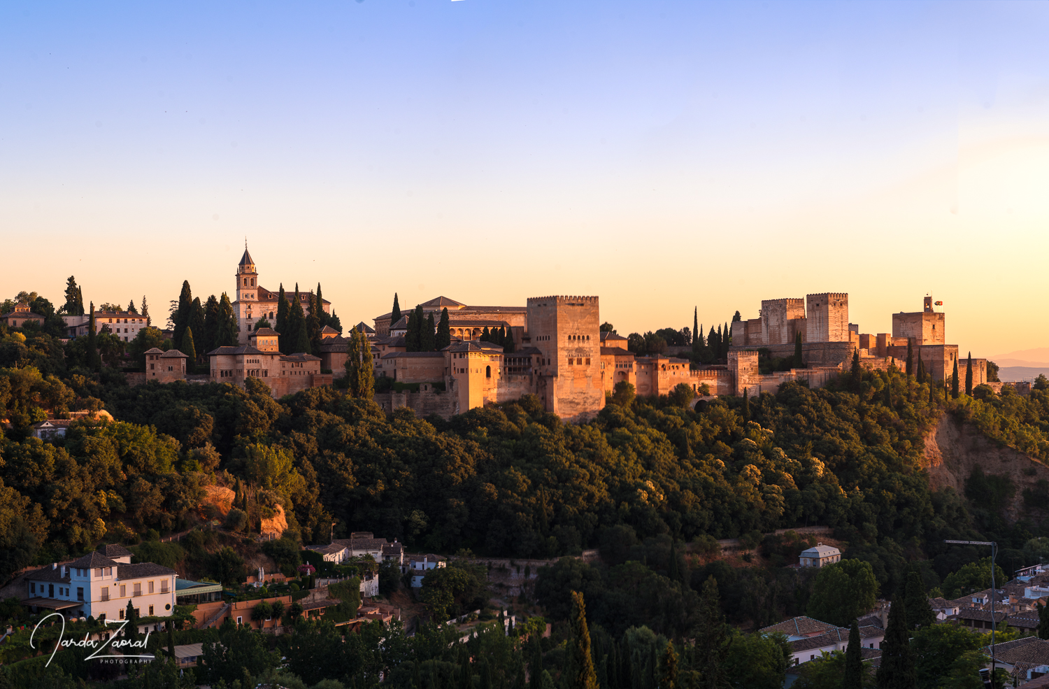 Fortress Alhambra during sunrise