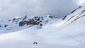 View at Golem Korab in winter conditions
