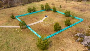 Aerial view of the highest peak of Belarus - Dzyarzhynskaya Hara