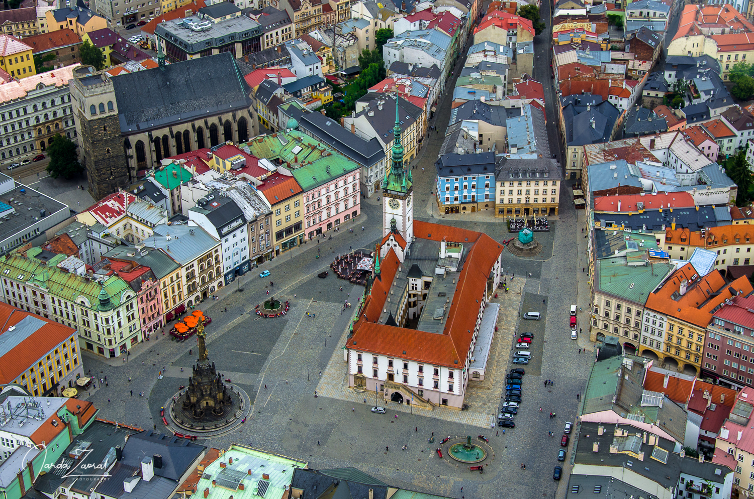 Aerial view of Olomouc, the Czech Republic