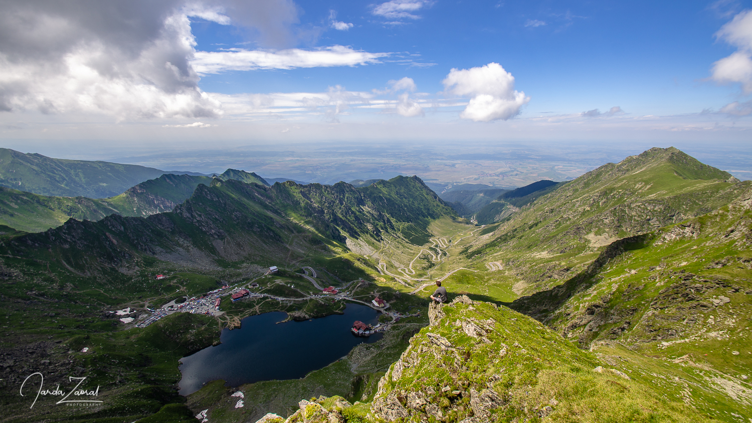 View from the ridge over beautiful road Transfăgărășan