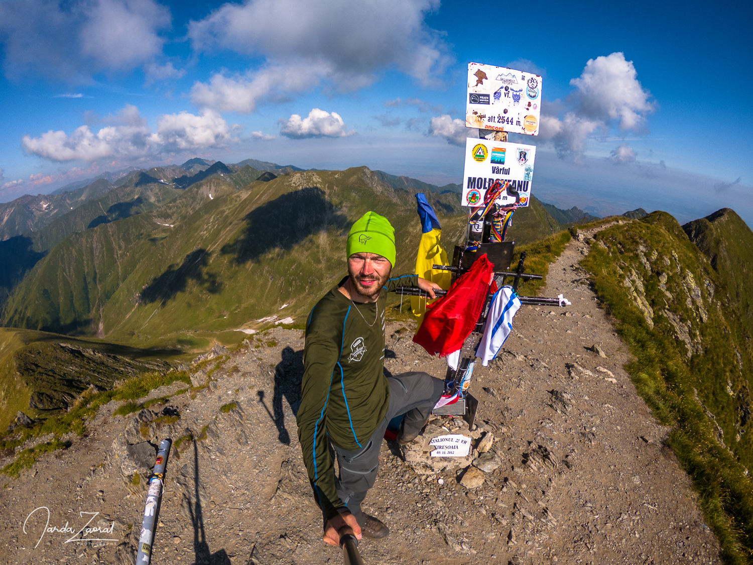 Selfie on top of Moldoveanu Peak, the highest peak of Romania