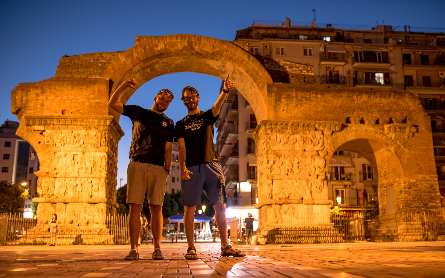 Two tourists sightseeing in Thessaloniki