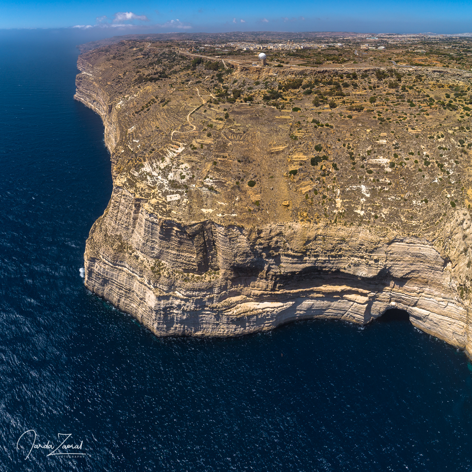 Aerial view of the highest point of Malta Ta’ Dmejrek at Dingli cliffs