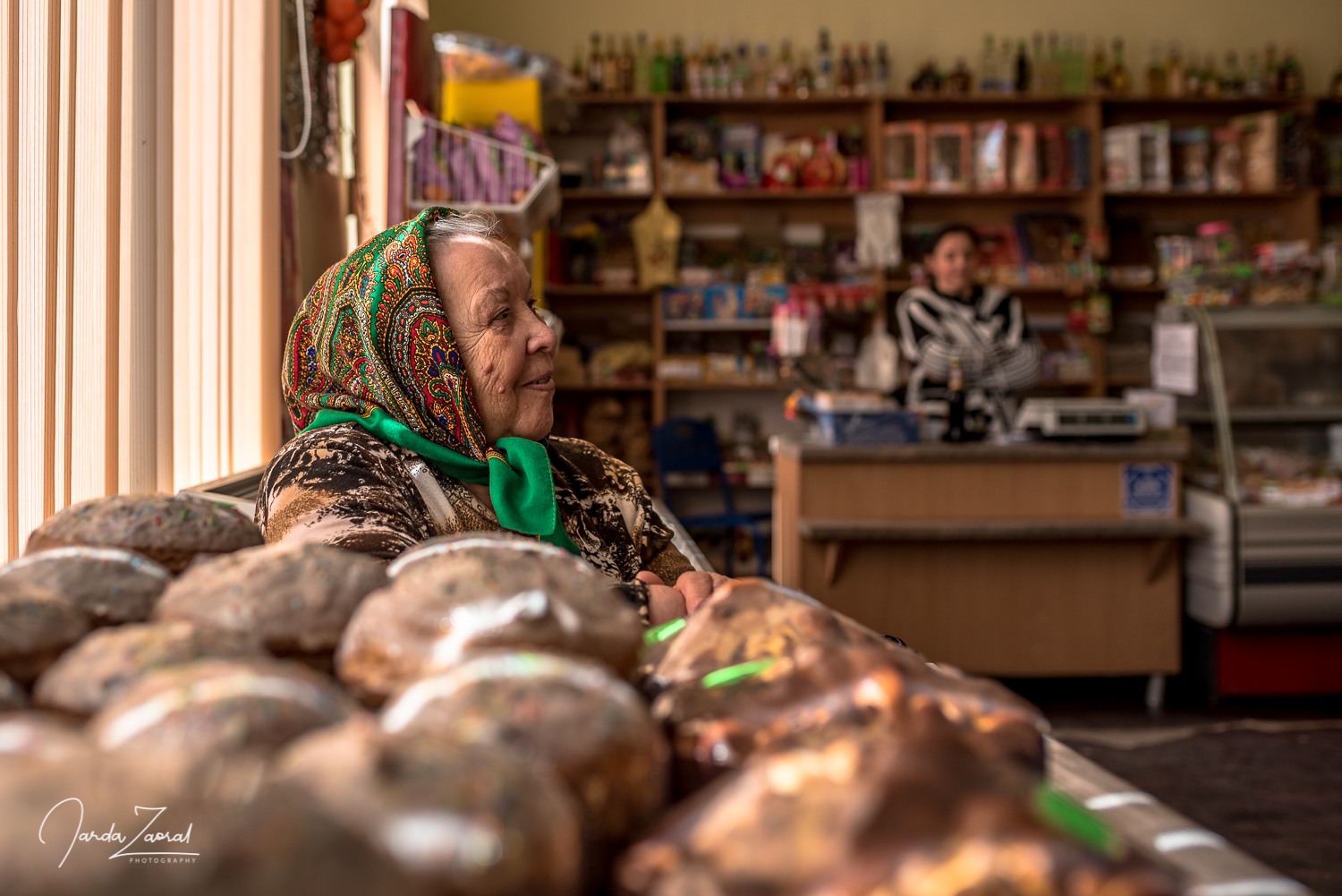 Babushka selling Easter cakes in Moldova