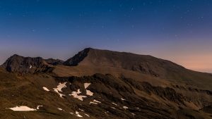 View at Mulhacen mountain at night