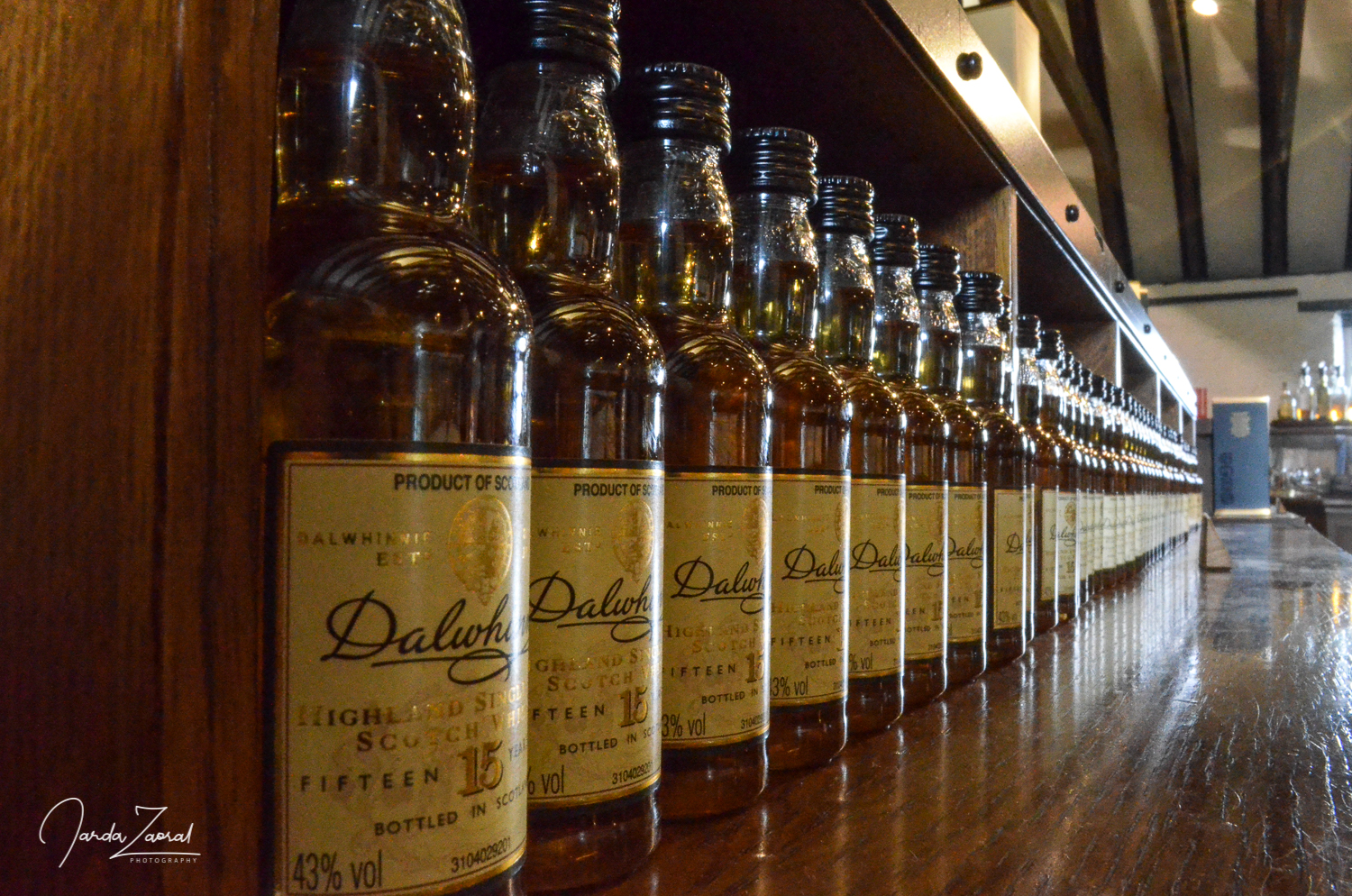 Many Dalwhinnie whisky bottles