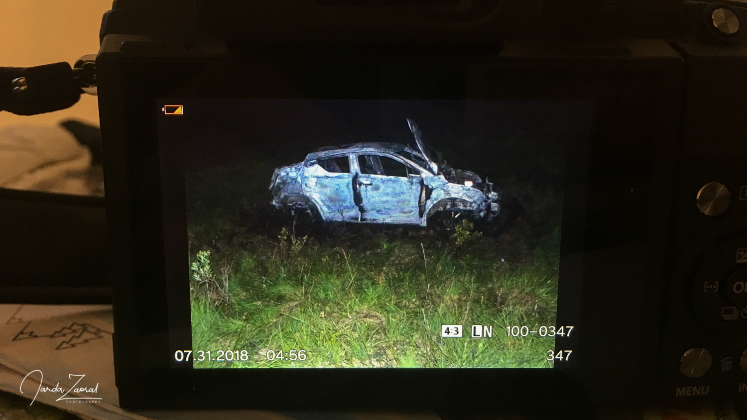 Picture of a car after the accident