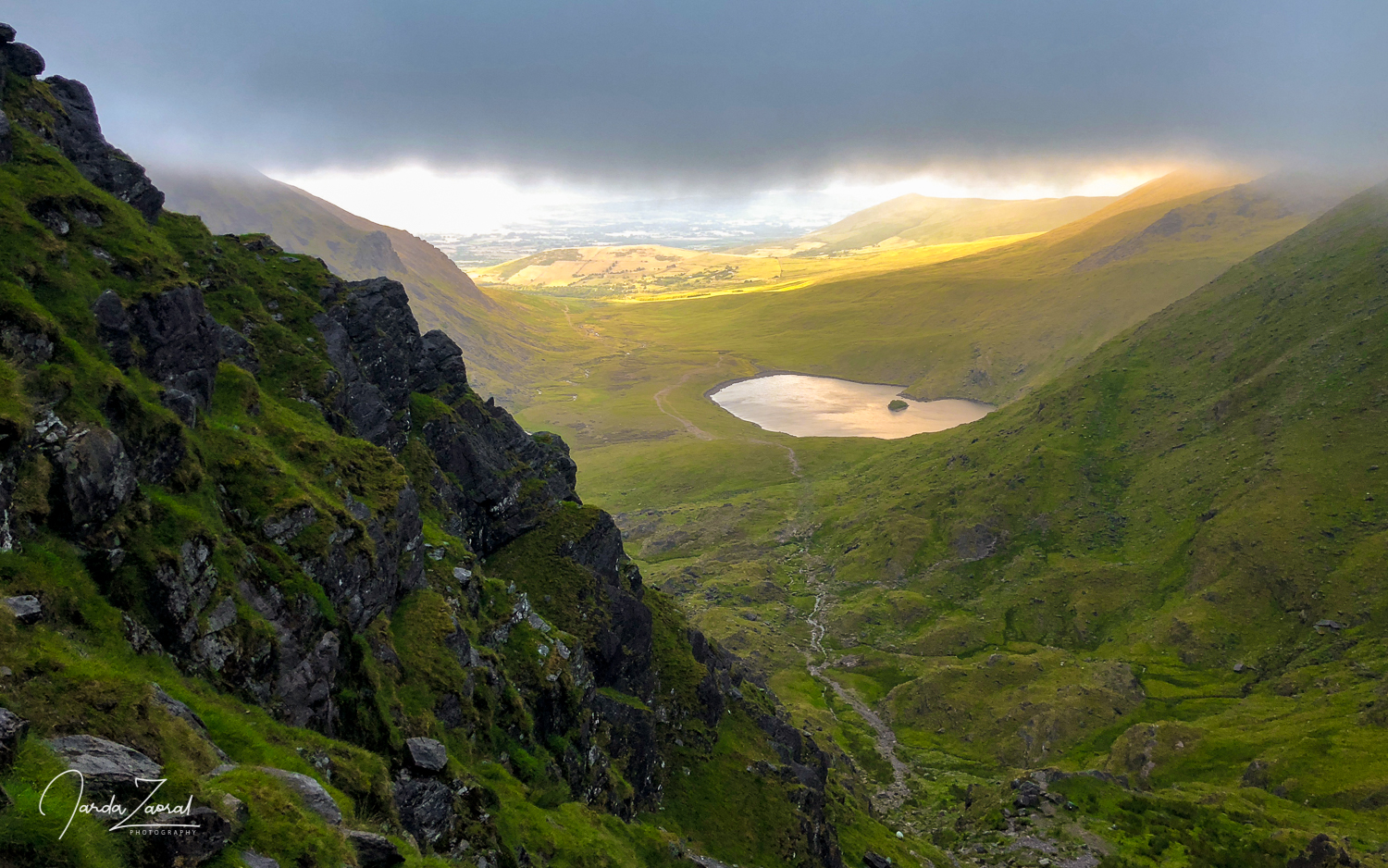 On the top of the Devil's ladder on the way to the highest point of Ireland