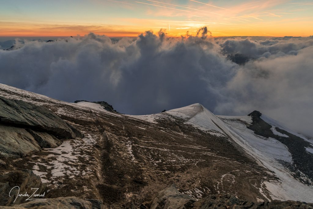 The view opened up only for a very short but beautiful moment on the way to Grossglockner