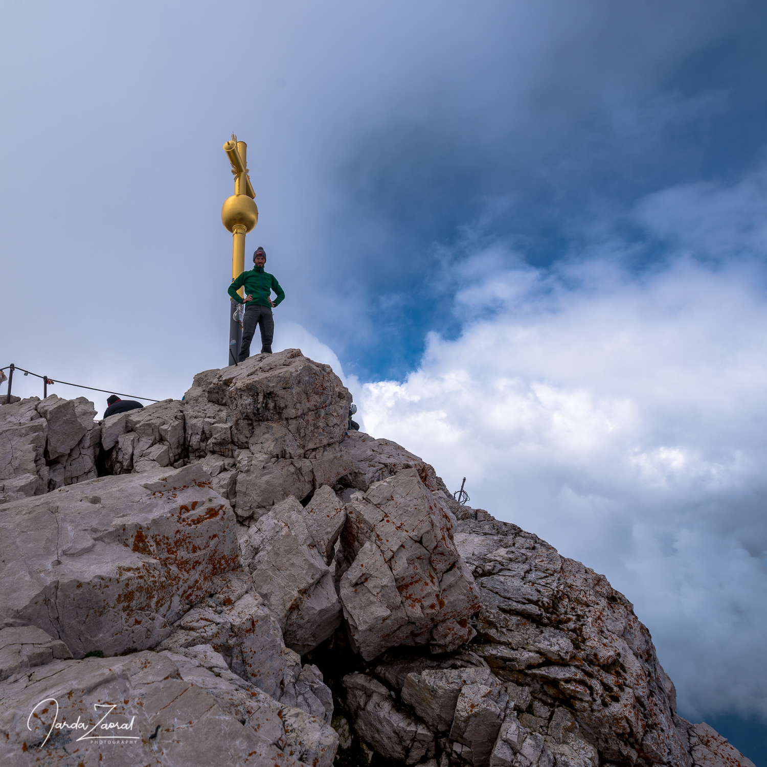 Valuable moment - noone on the top of Zugspitze