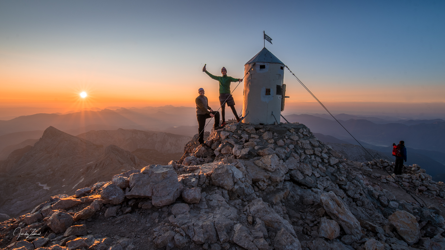 The top of Triglav during spectacular sunrise