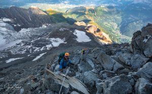 Climbing from Tete Rousse Hut to Gouter Hut (picture taken on the way back)