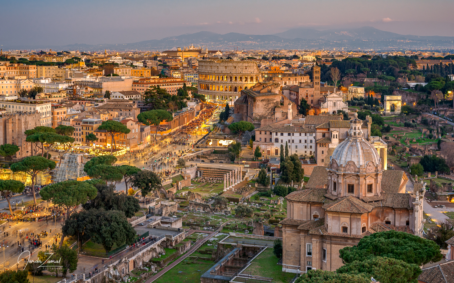 View from the Altar of the Fatherland over Colosseum