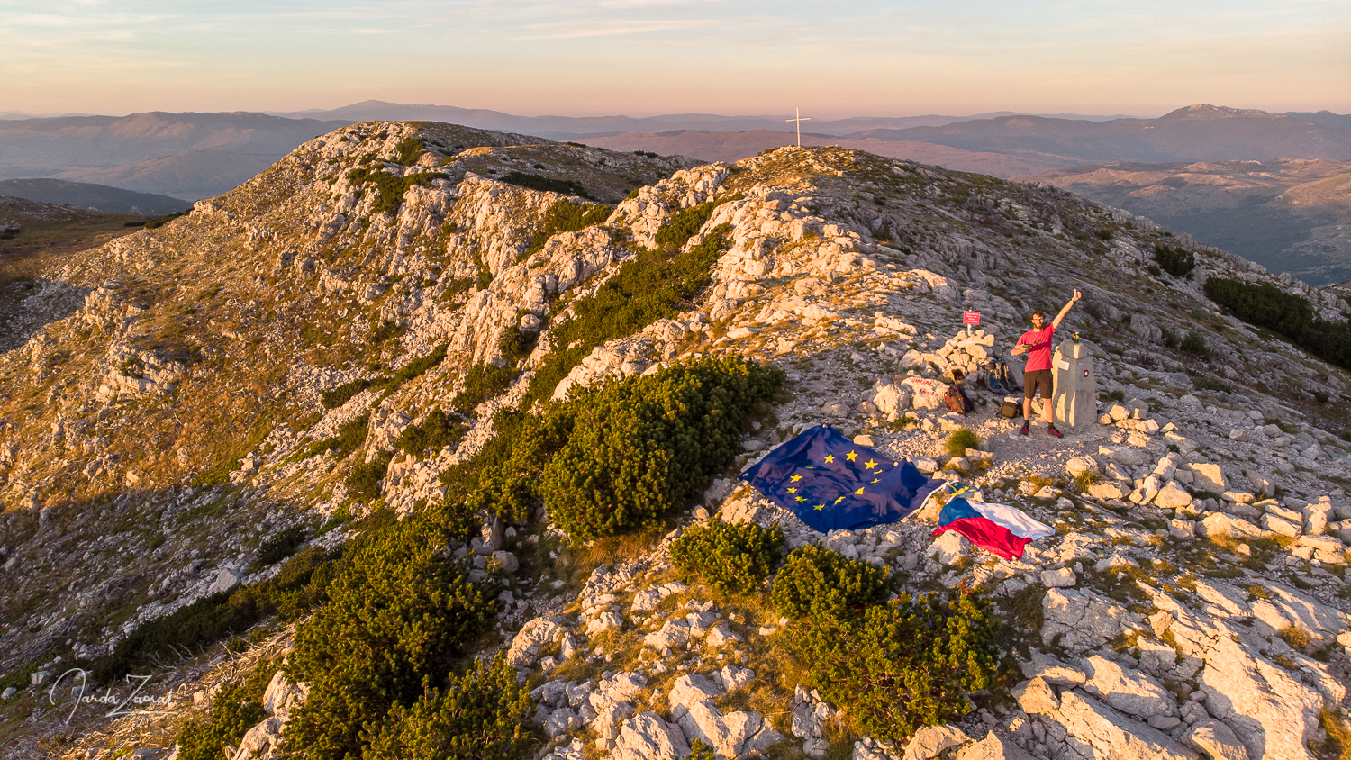 Aerial view of the highest point of Croatia - Dinara (Sinjal) 1