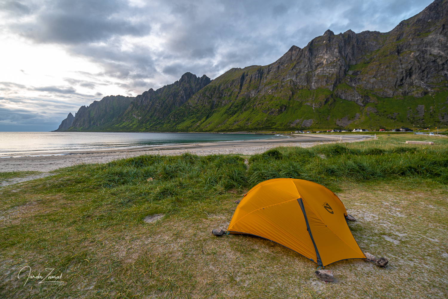 Tent in a Norwegian fjord