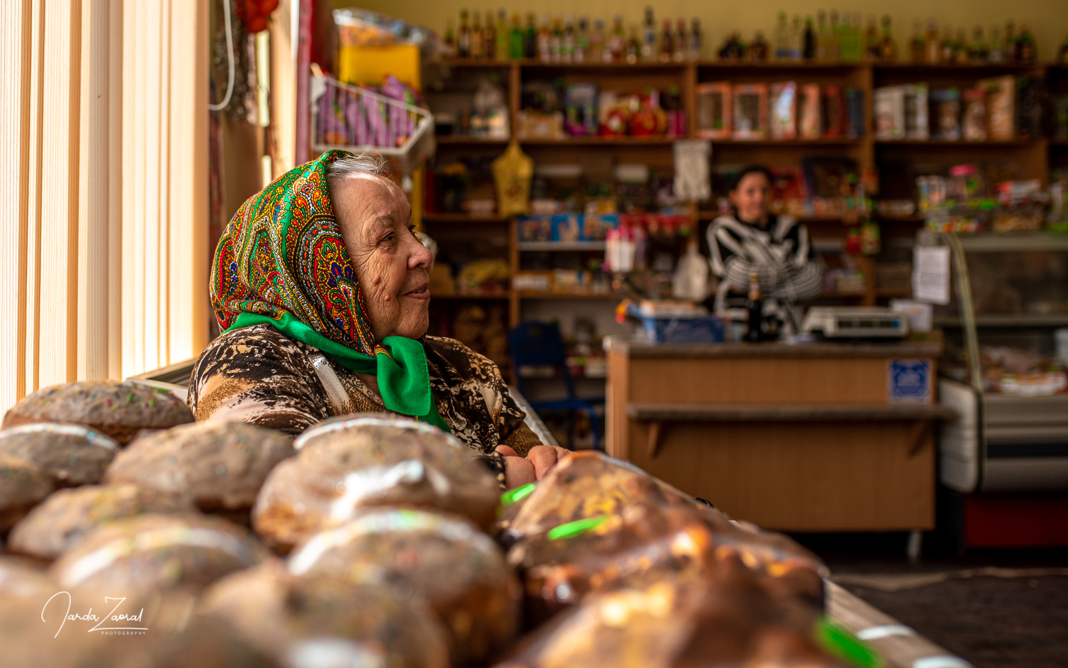 Old lady in Moldovan shop