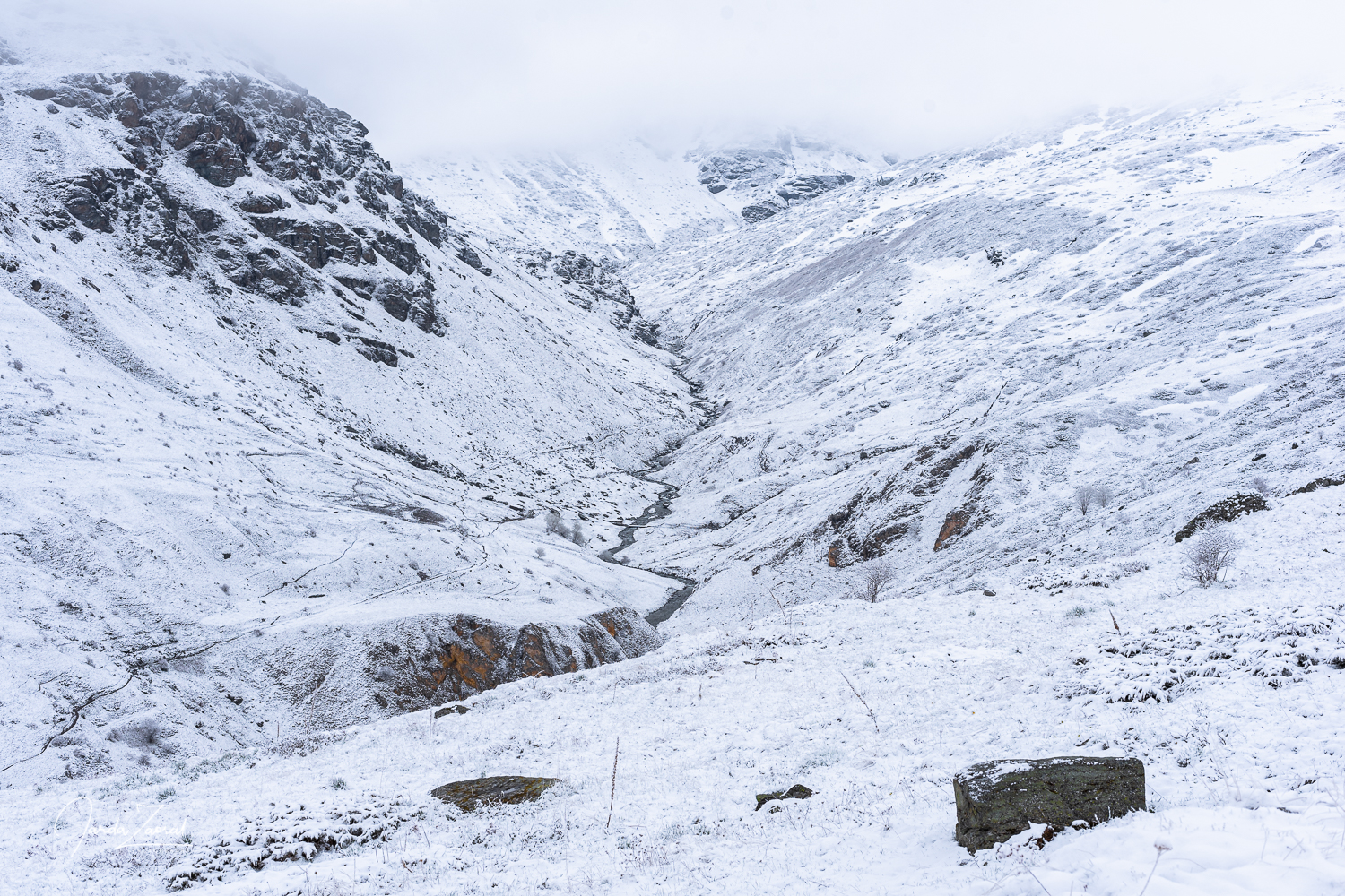 Snowy landscape of mountains in Kosovo