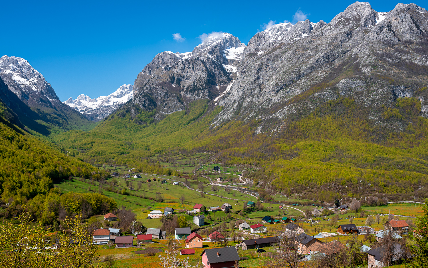 Vusanje village in beautiful valley of Montenegro mountains