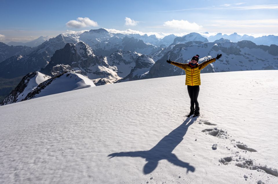 Happy woman on top of Zla Kolata