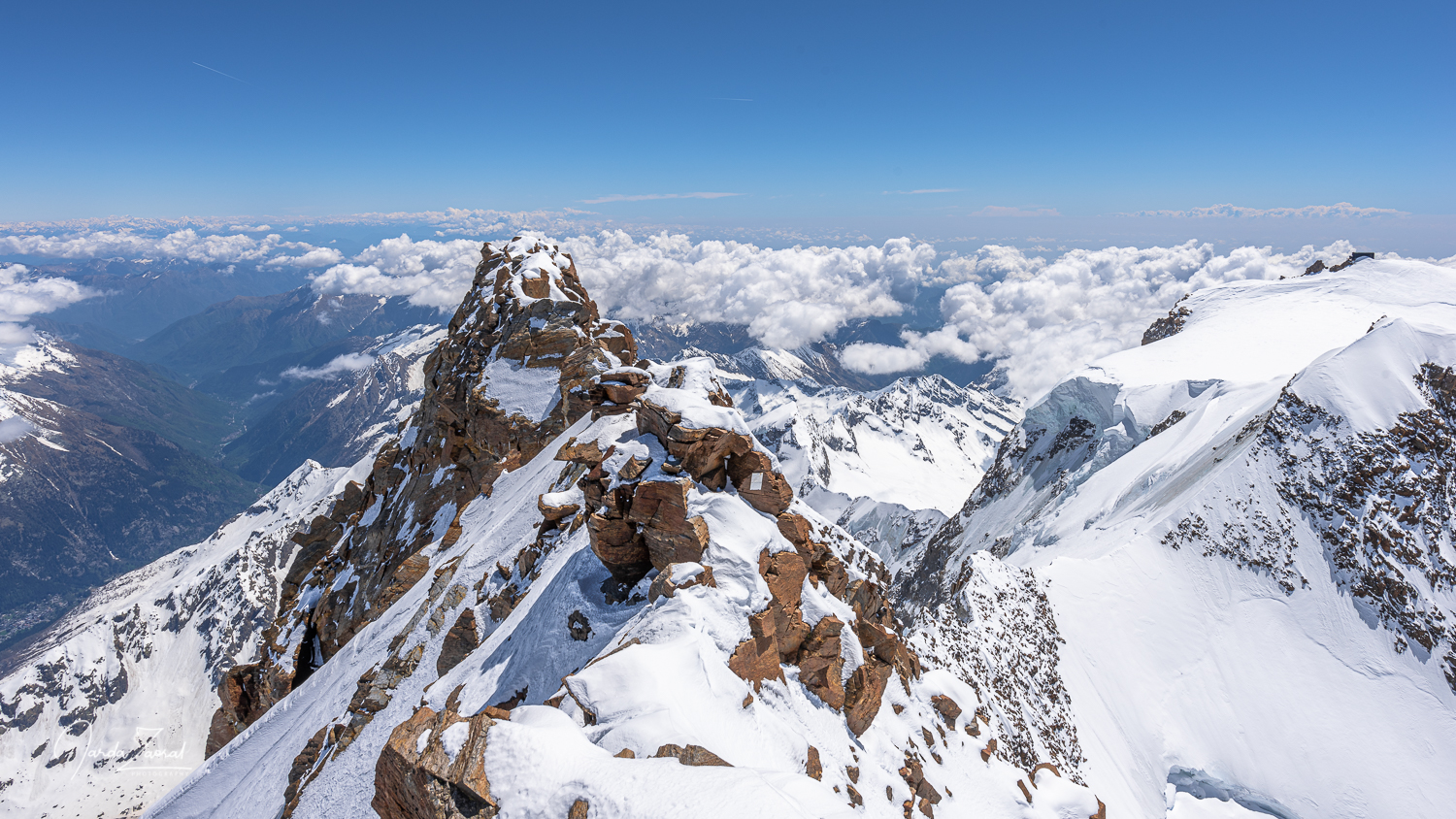 Panorama view from mountain Dufourspitze 1