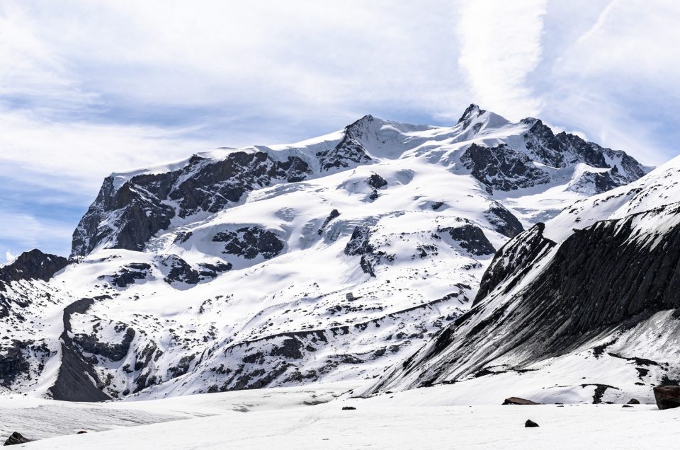 View at the highest mountain of Switzerland - Dufourspitze