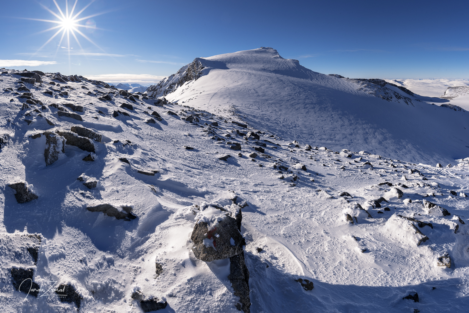 View over mountain Galdhøpiggen