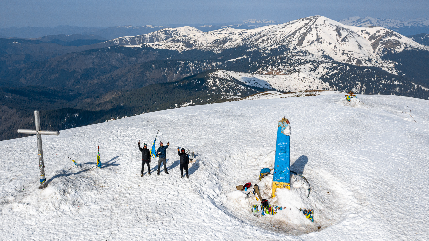 Aerial view of mountain Hoverla