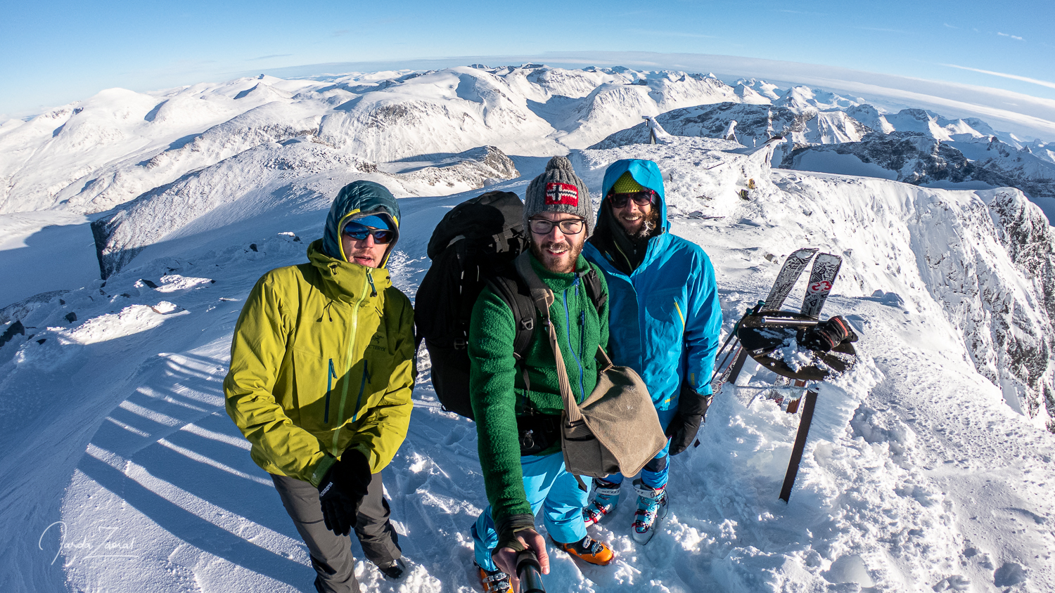 Peak selfie from mountain Galdhøpiggen