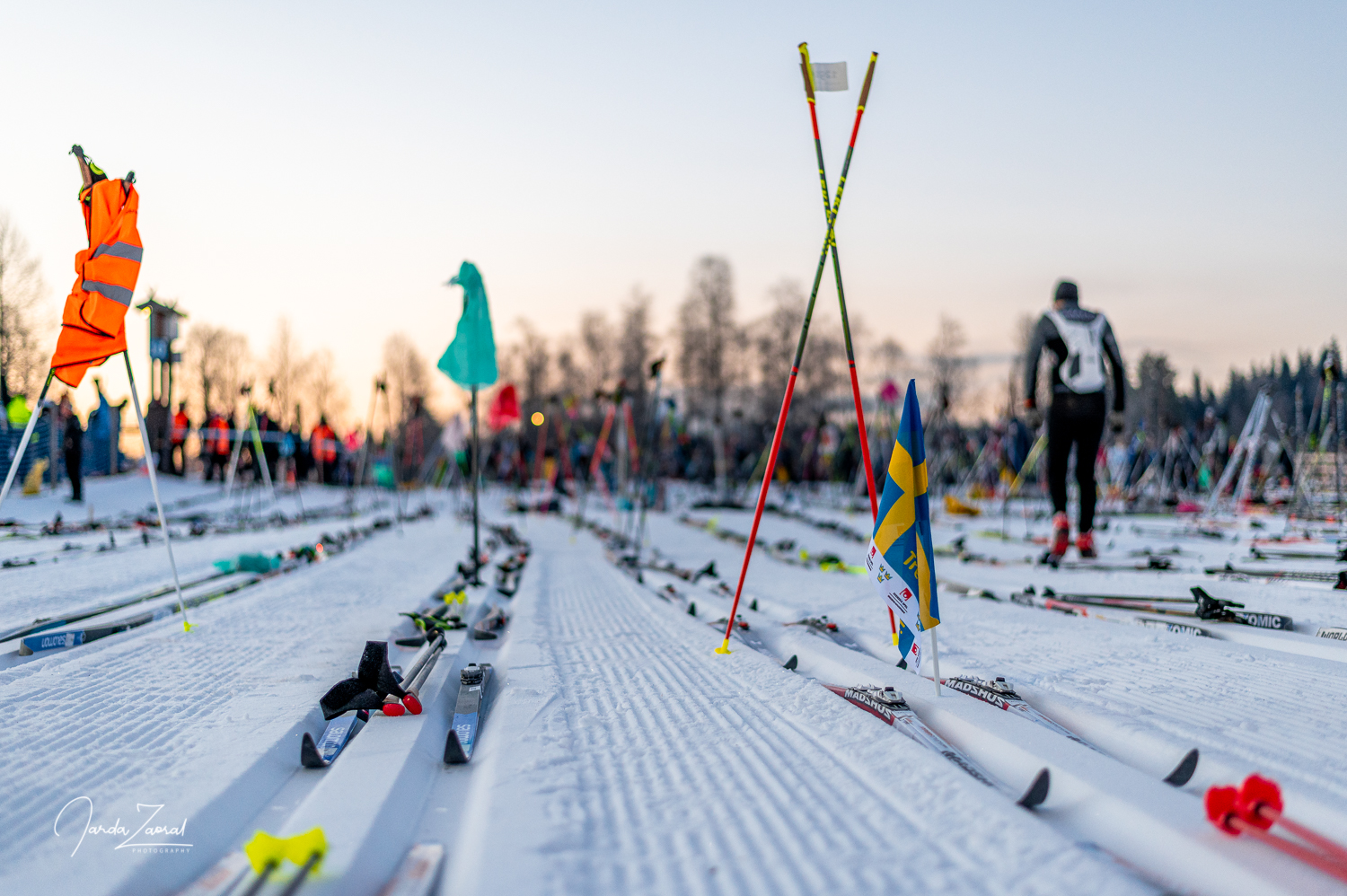 Coming early to the start helps for better position for the Vasaloppet race