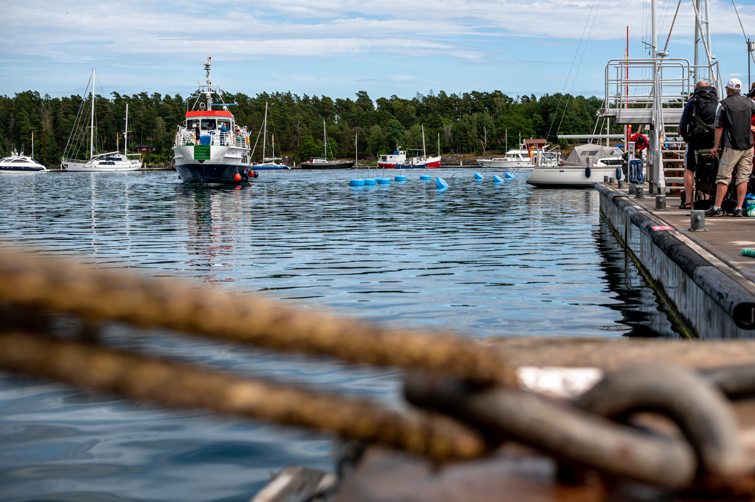 A ferry approaching Nynäshamn harbour