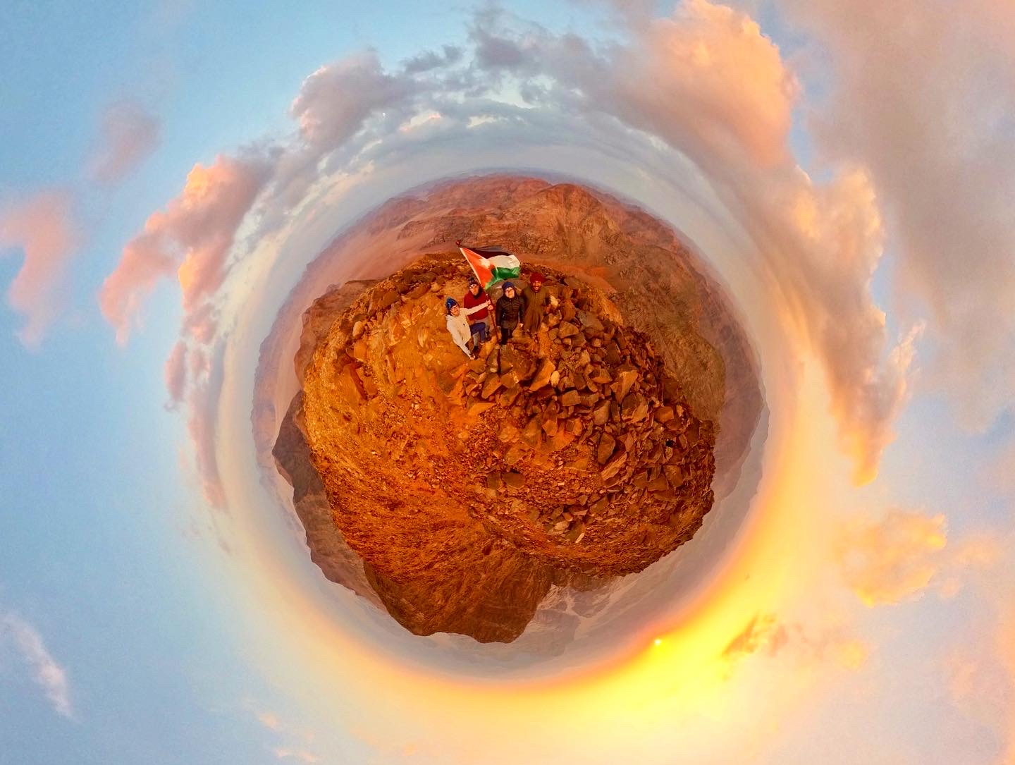 360 view over the highest mountain of Jordan