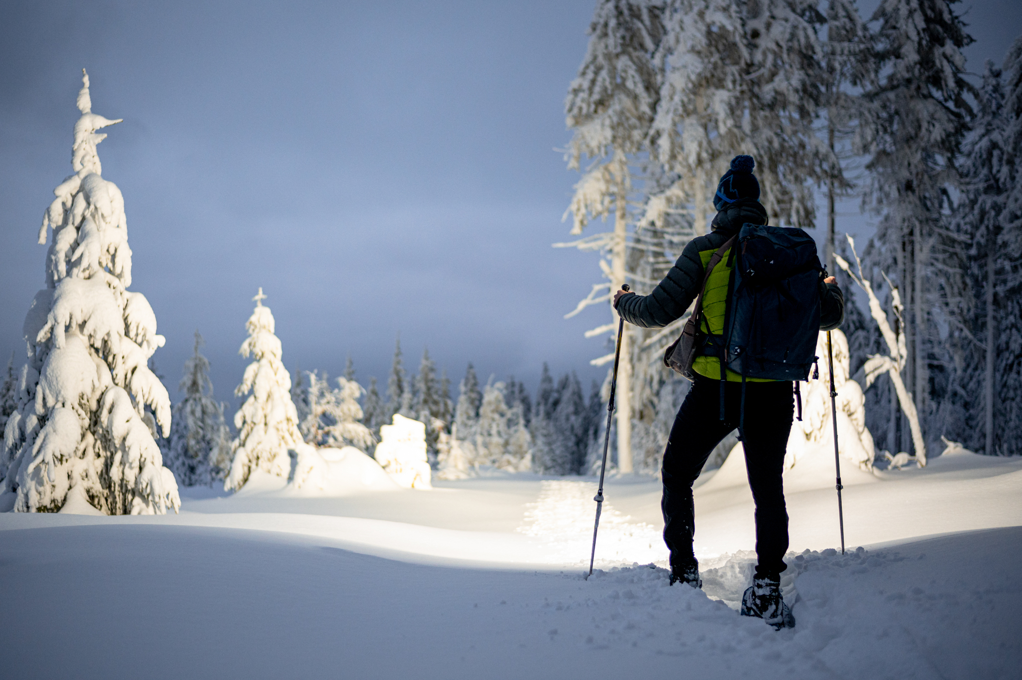 Snowshoe hiking in the Czech Republic