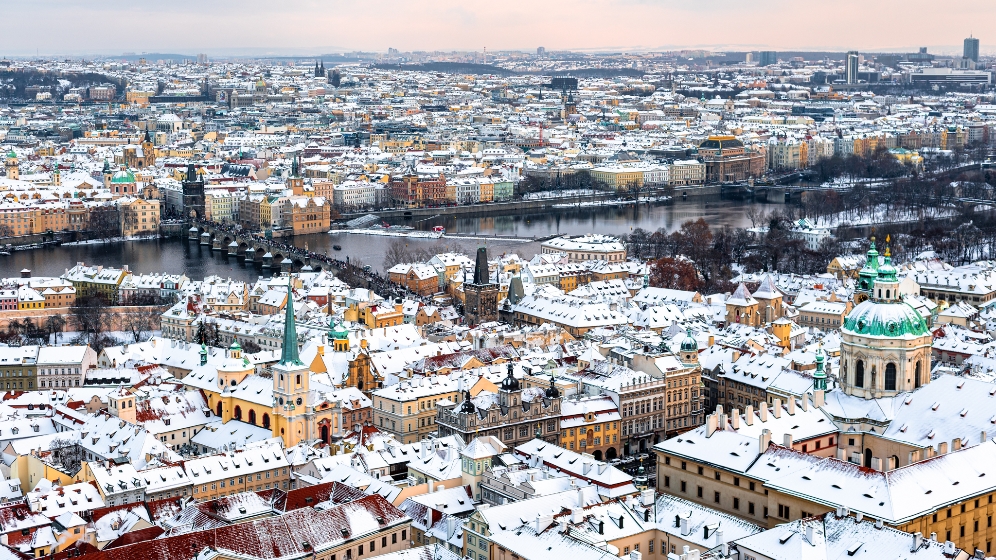Wonderful Prague under snow