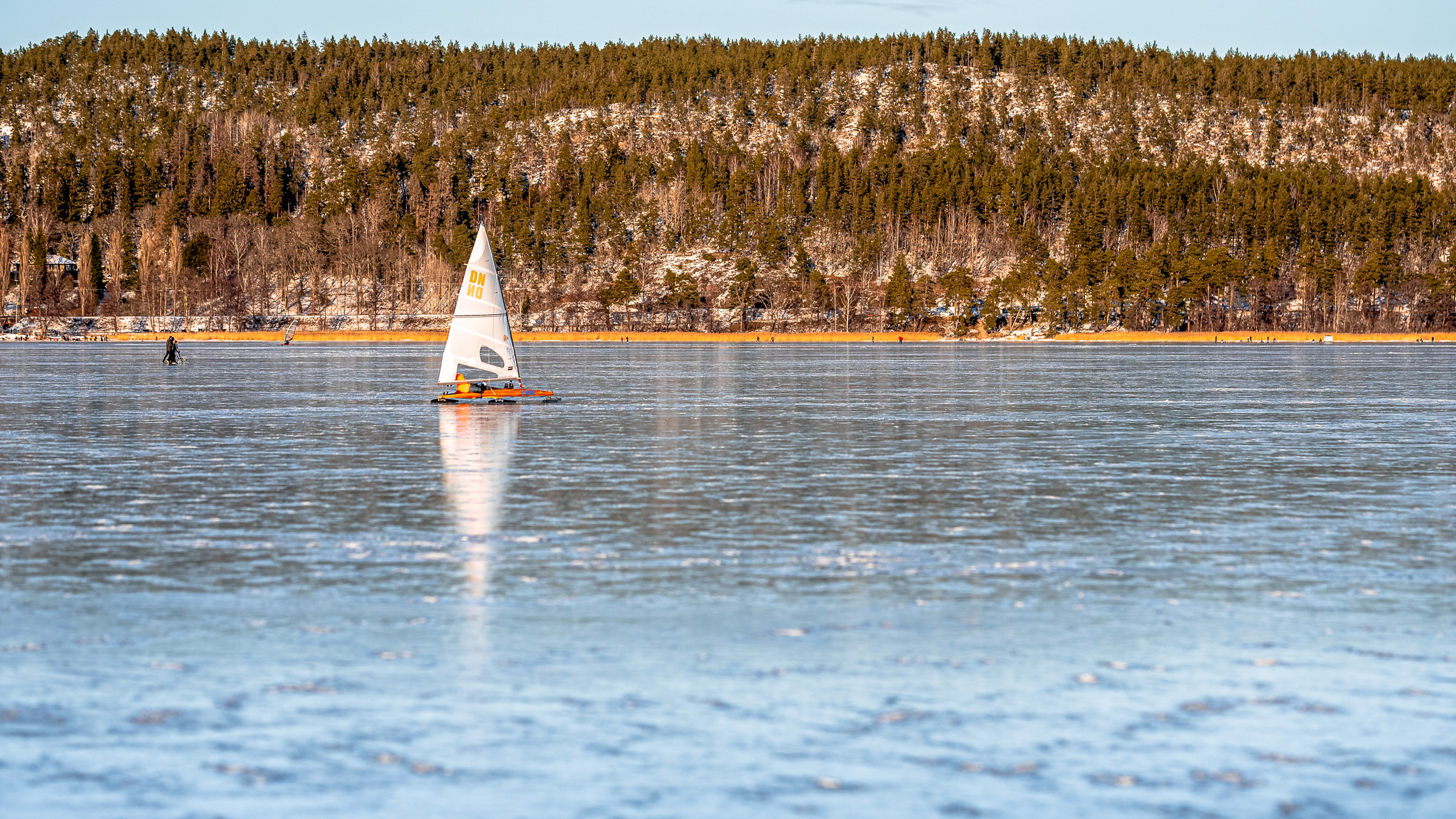 Ice sailing at Bråviken