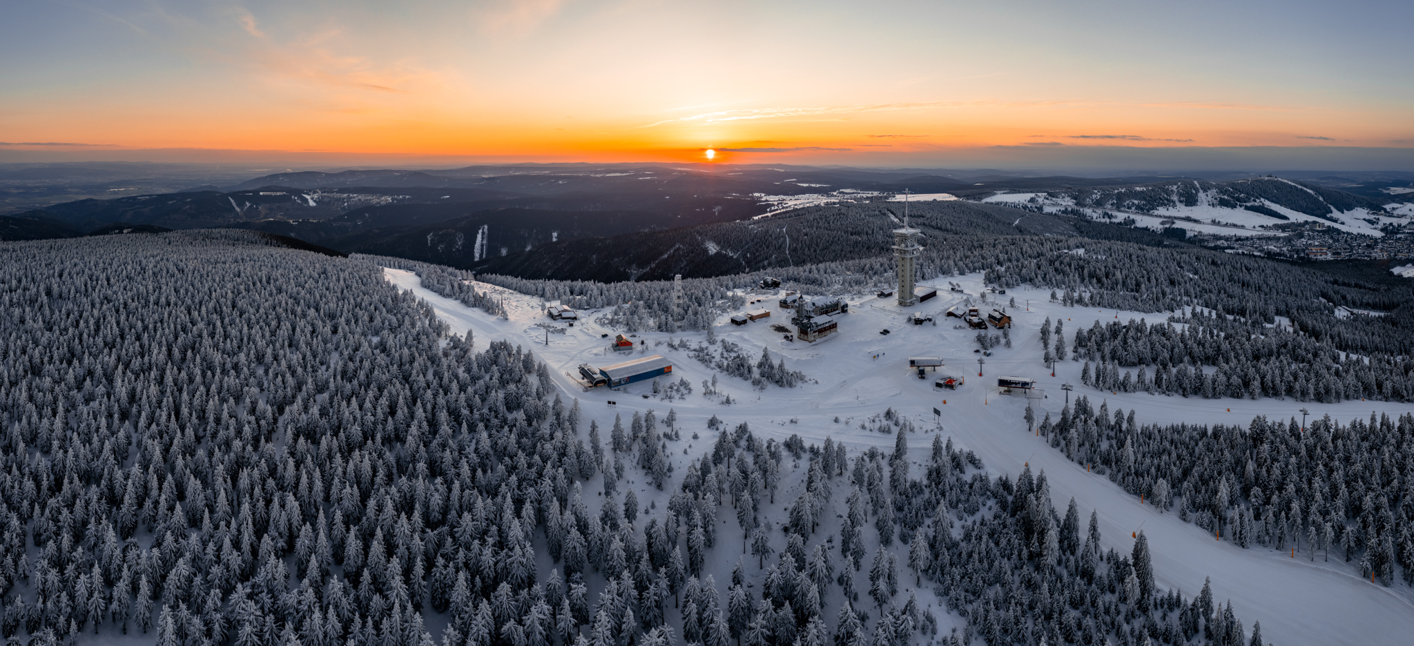 Skiareál Klínovec from drone