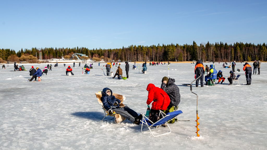 One of ice fishing competitions in Umeå