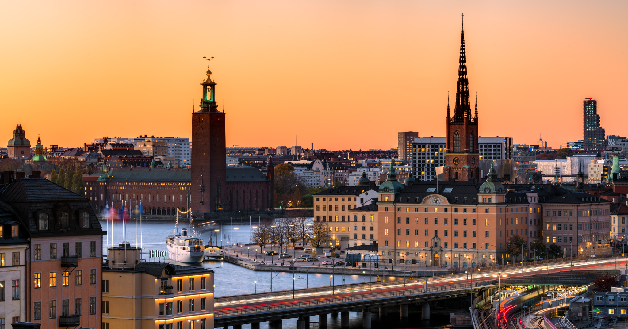 From Katarinahissen you can have very nice view over Stockholm City Hall and Riddarholmen 