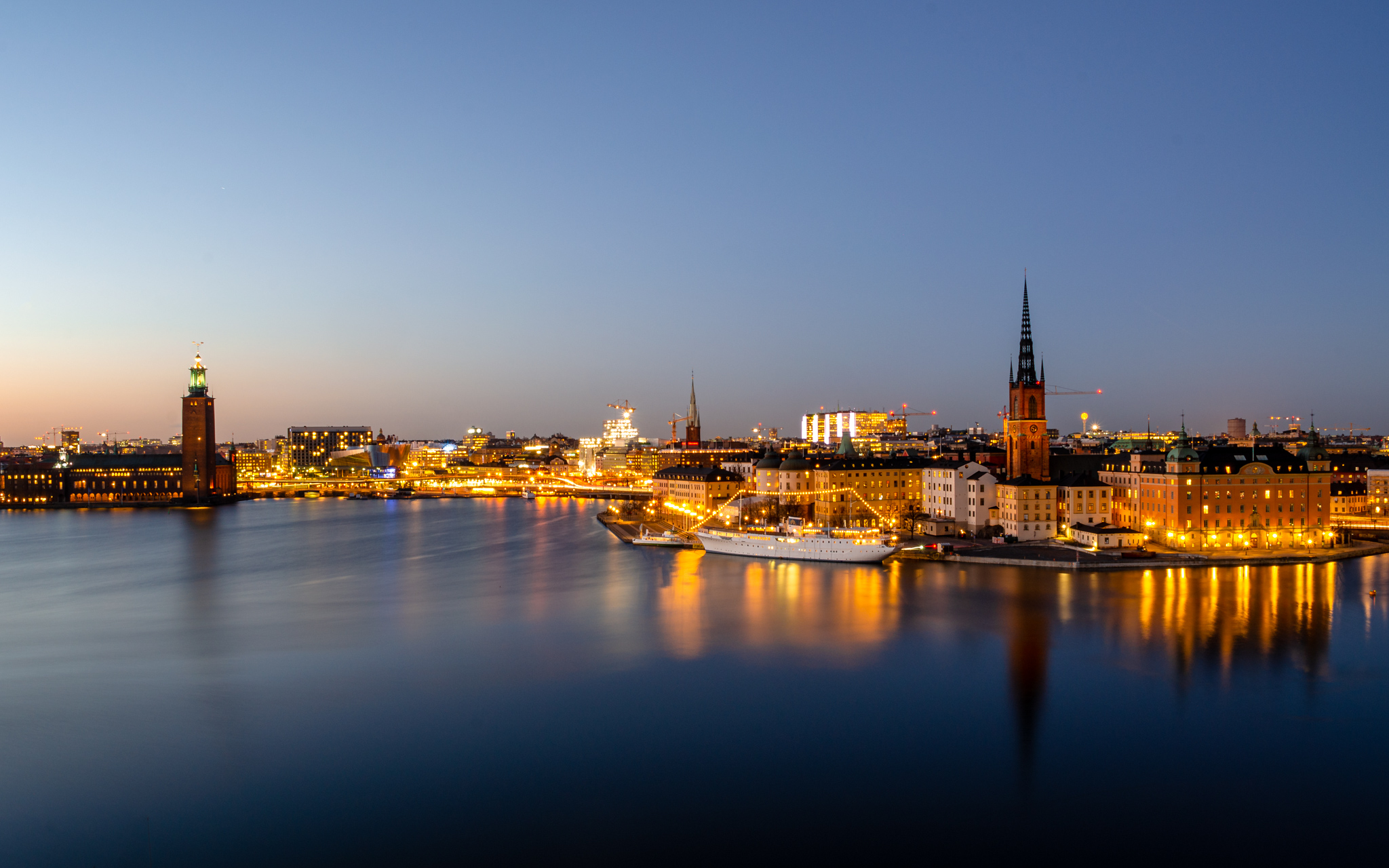 View over Stockholm during blue hour