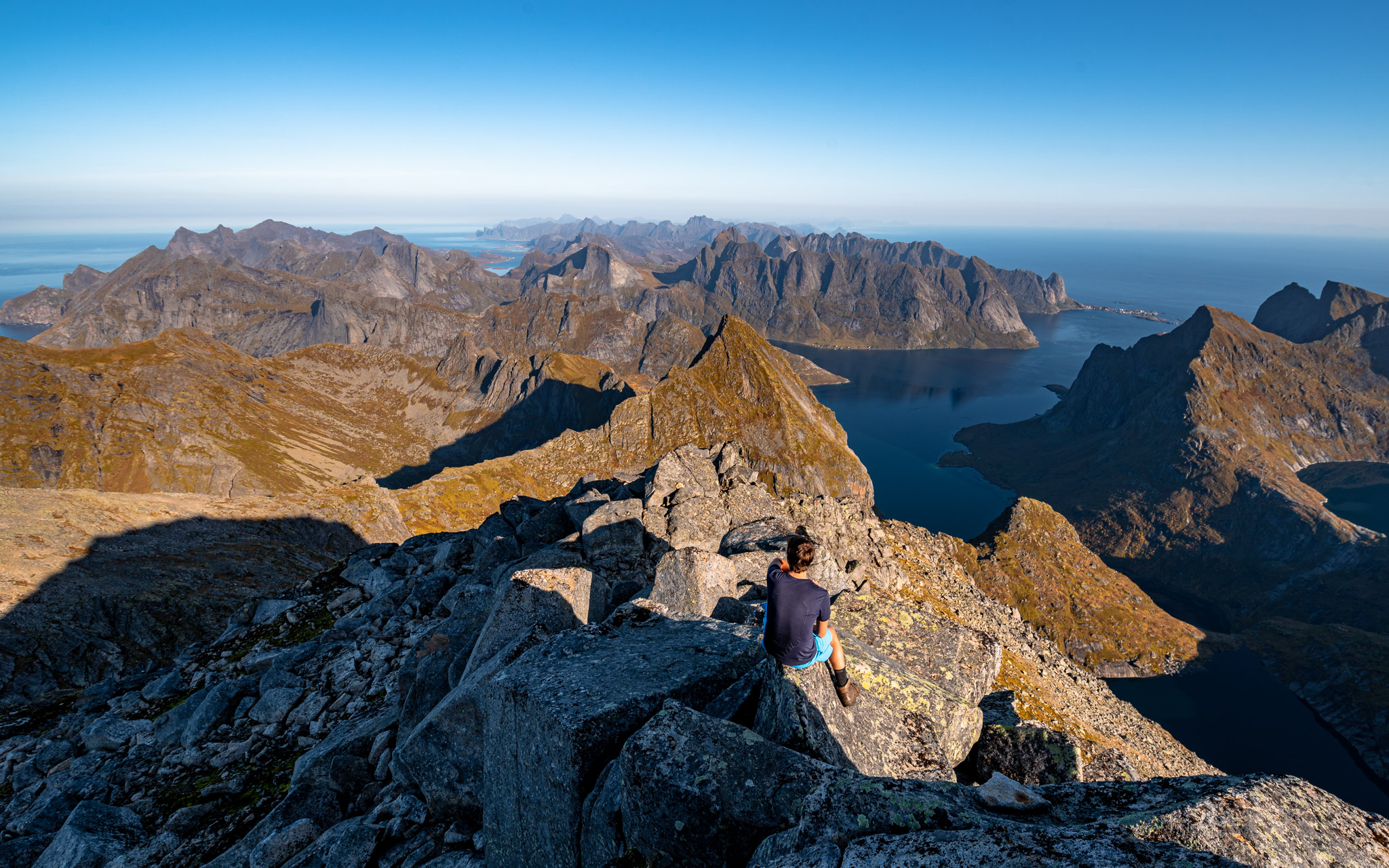 View from Hermannsdalstinden at Lofoten islands 