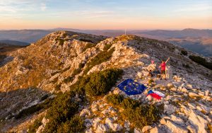 Aerial view of the highest mountain of Croatia - Dinara
