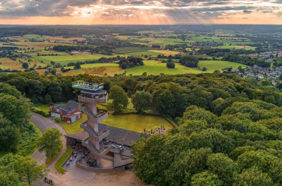 Aerial view of the highest point of Netherlands Vaalserberg